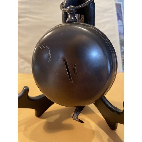 Brass Cased Hanging Battery Decorative Clock w/ Roman Numerals 5.75 - Picture 4 of 6